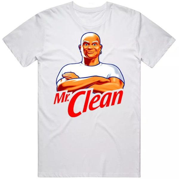 

mr clean fan t shirt, White;black