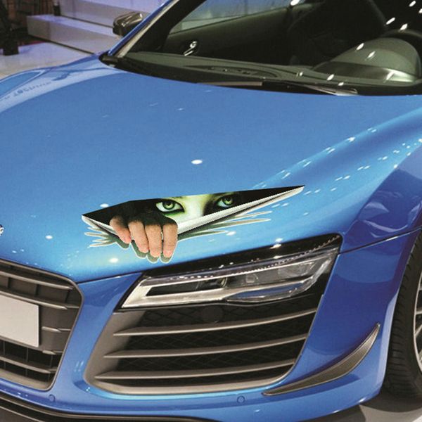 

funny car sticker 3d eyes peeking monster sticker voyeur car hoods trunk thriller rear window decal free