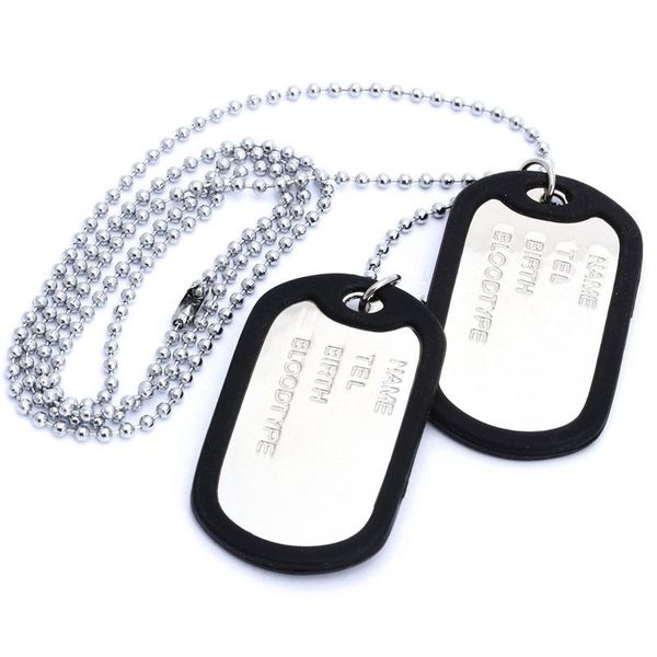 

dog collars & leashes necklace chain pendant 2 plate identity tag alloy fashion men