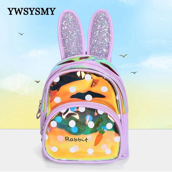 

mini children backpack ears laser leather girls school bags fashion backpacks kids book bag kindergarten small