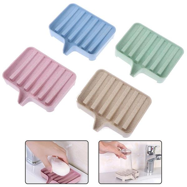 

soap dishes 1pc sponge holder pp wheat straw storage rack drain box tray soapbox shower tool dish plate
