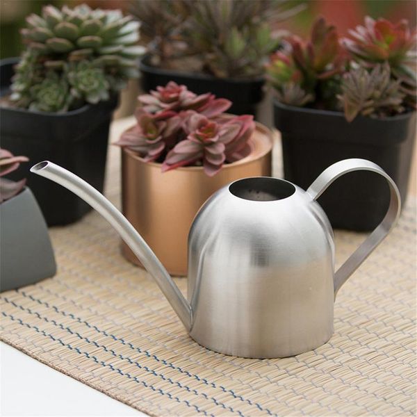 

watering equipments stainless steel pot gardening potted small can indoor succulent long flower kettle 500ml #cw
