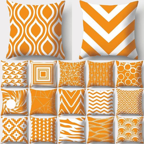 

cushion/decorative pillow orange geometric pattern decorative cushions pillowcase polyester cushion cover throw sofa decoration pillowcover