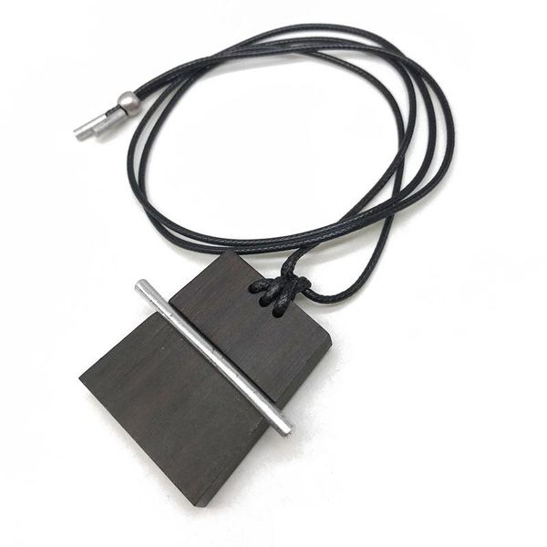 

pendant necklaces geometric wooden necklace, Silver