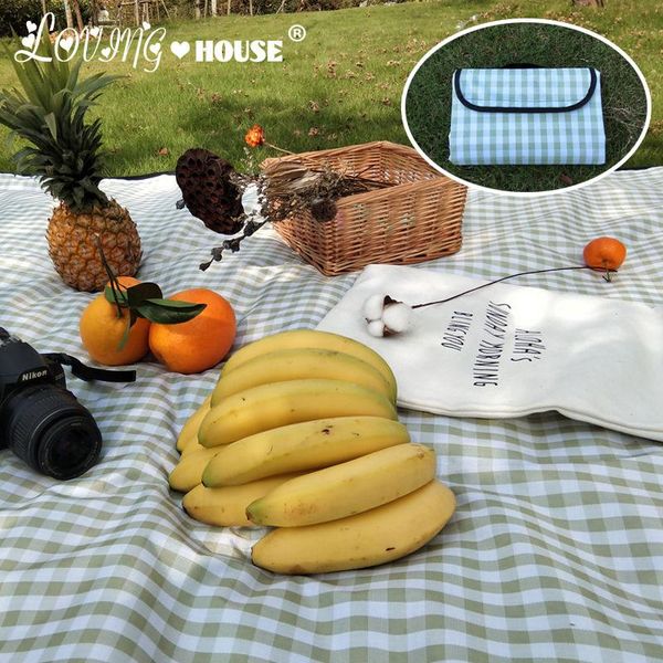 

table cloth waterproof and moisture-proof pastoral cotton linen plaid po background beach picnic blanket decoration
