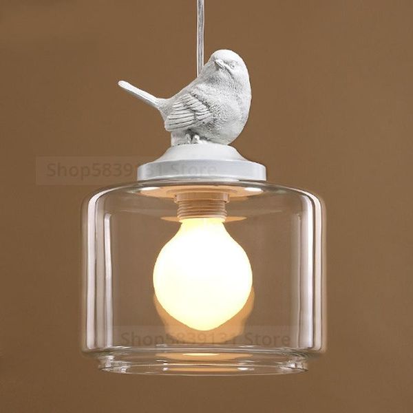 

pendant lamps nordic modern simple lights bird lamp led retro hanglamp e27 holder white duck glass hanging for dinging room