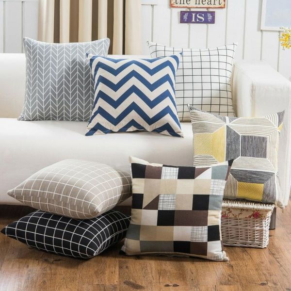 

cushion/decorative pillow geometric wave checker triangle covers cushion cases decor for sofa car