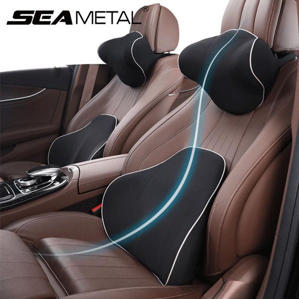 

seat cushions car neck headrest pillow lumbar cushion auto head support protector massage rest breathable memory cotton