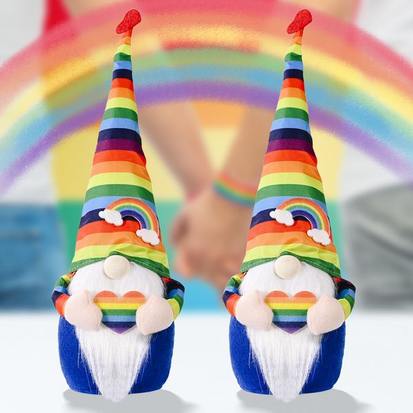 Articoli per feste Arcobaleno Gnomo Peluche colorato Gay Lesbica Bambola Scandinavo Tomte Nisse Agriturismo Casa Cucina Decor Regalo LGBT PHJK2110