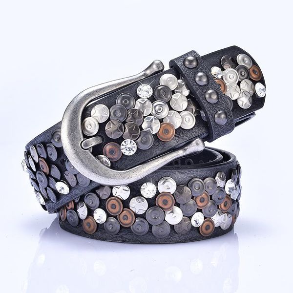 

rivet lady belt, diamond jeans casual men and women. belts, Black;brown
