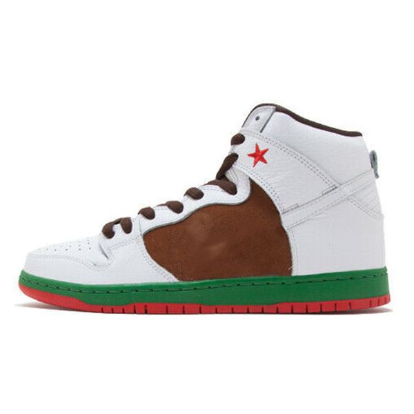 

sb high cali flat shoes mens white brown green sports sneakers ship with size
