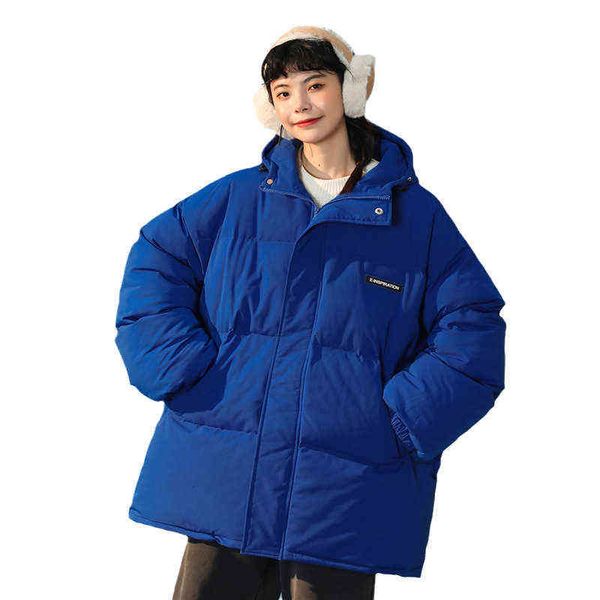 

klein blue cotton clothes women's 2021 down tide ins harajuku oversize coat, Black