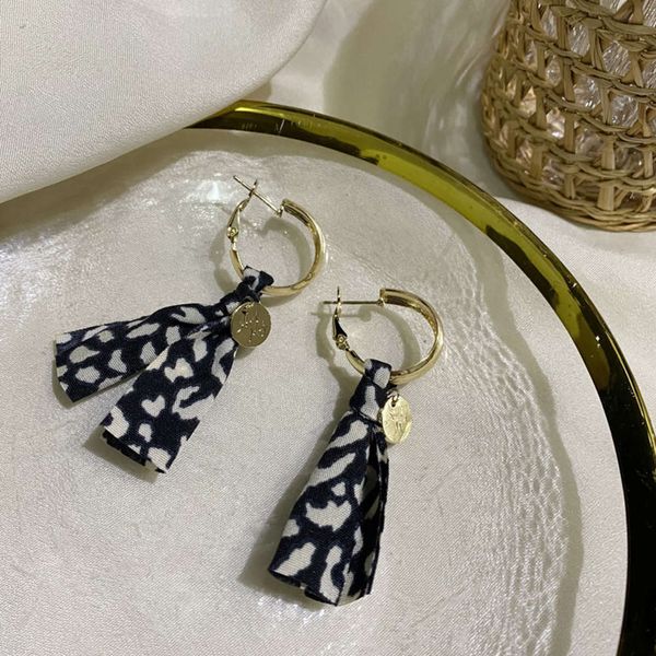 

advanced sense exquisite circle female 2021 new fashion cloth temperament long earrings, Black