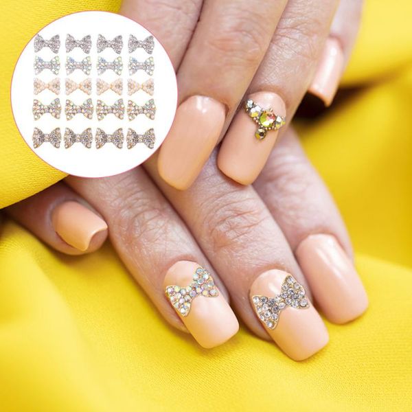 

nail drill & accessories 50pcs art rhinestone bow beautiful tip pendant diy decoration