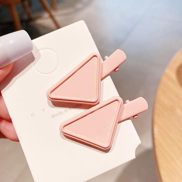 

hair clips & barrettes 2pcs\ 1 pair hairpin candy color cute inverted triangle p duckbill clip side cliphair accessory for girls, Golden;silver
