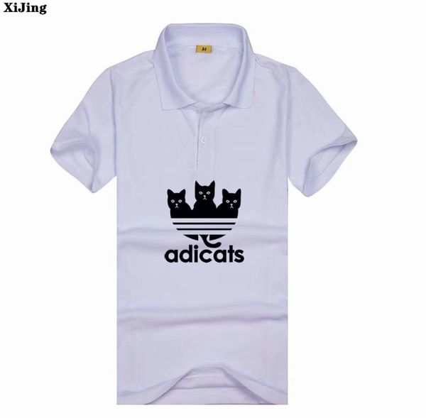 

men's polos 2021 brand women's shirt short sleeve loose adicats printed casual solid color men shirts for male tees, White;black