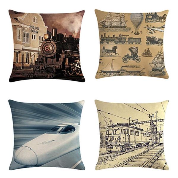

cushion/decorative pillow cushion for leaning on, vintage train of year gift series homerdecor cover throw pillowcase covers 45 * 45cm