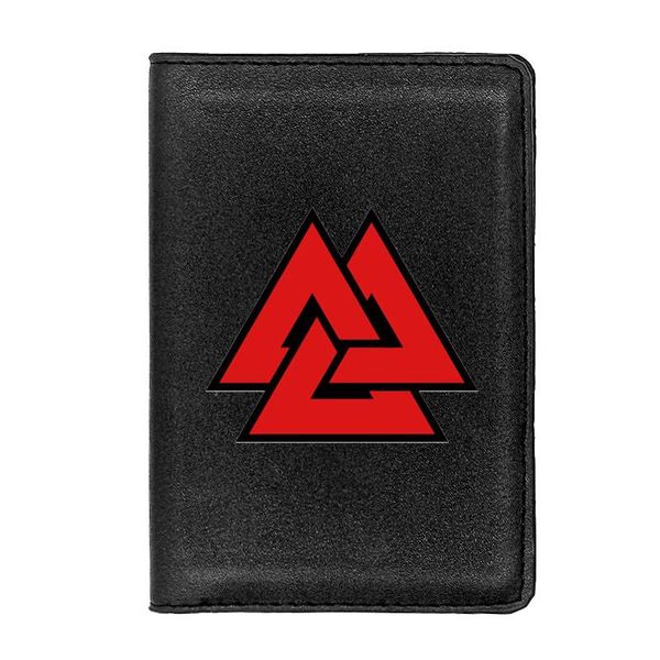 

card holders classic viking triangle passport cover holder id case travel leather wallet, Brown;gray