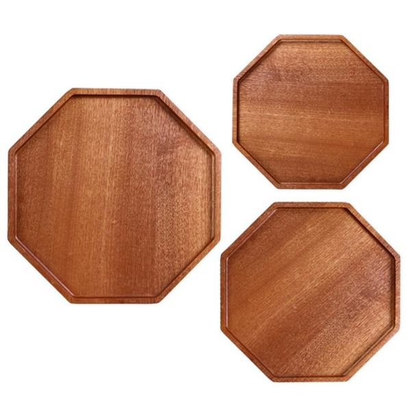 

dishes & plates japanese ebony plate simple octagonal dinner wooden tray serving table household desktop