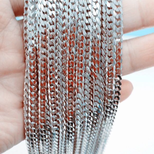 5/10/20 meter/los Meistverkaufte 6mm Silber Cuban Curb 316L Edelstahl Gliederkette Halsketten Großhandel Schmuck X0509