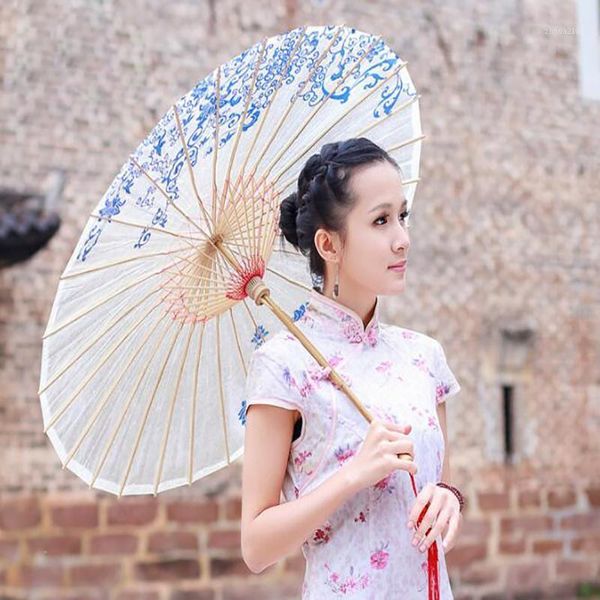 

umbrellas classical flower printrd umbrella chinese style wedding party decorative ornament props1