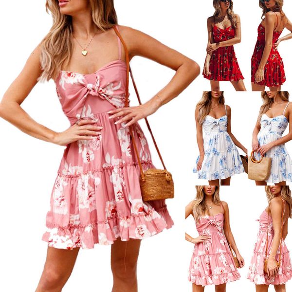

ruffle suspender printed swing dress women, Black;gray