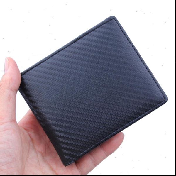 

fashion short wallet for men carbon fiber pattern pu leather small wallets thin bifold slim purse money bags dropshipping, Red;black
