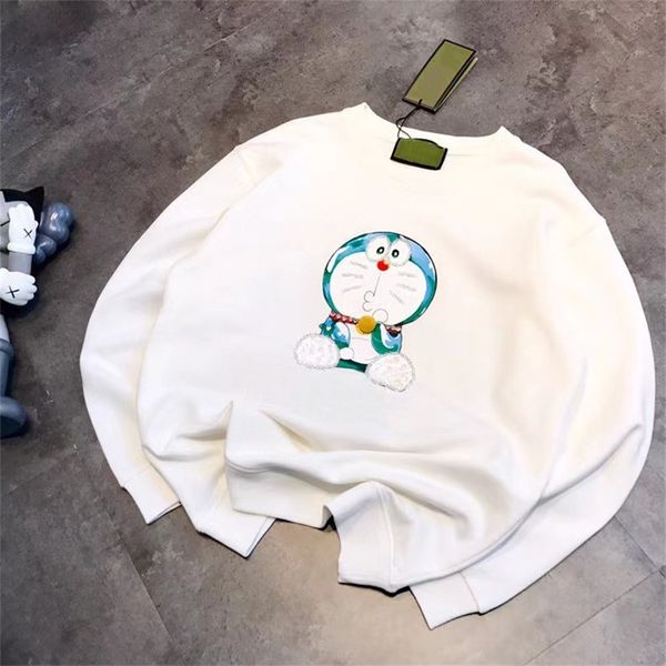 

new couple age reduced version of jingle casual loose round neck sweater, Black