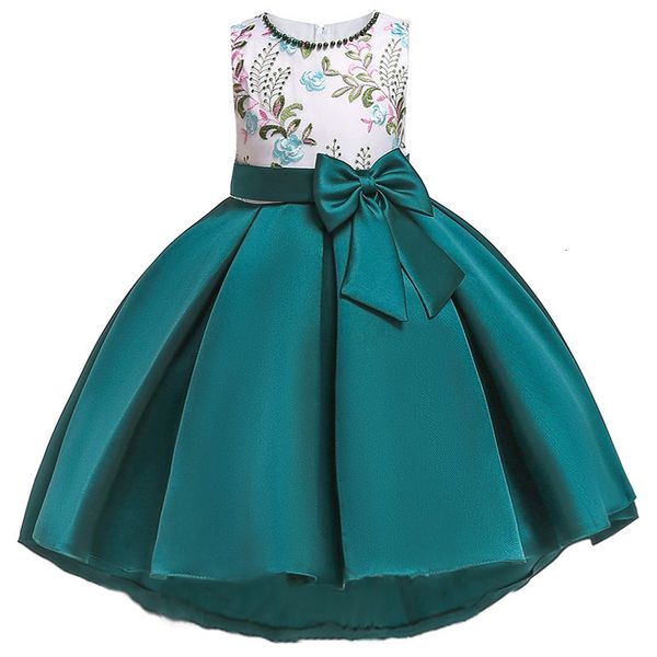 

girl's dresses baby girl clothes for girls kids wedding garment children's body party costume flower boy bow tail dress 3-10 years, Red;yellow