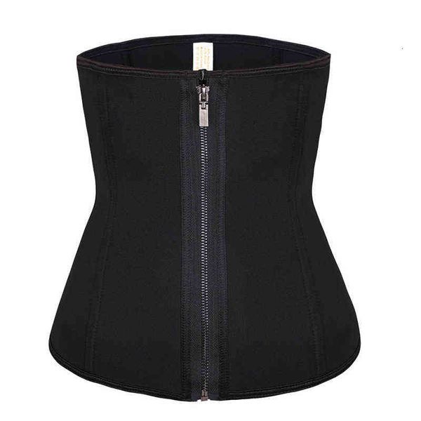 

waist tummy shaper waist trainer neoprene zip inner breasted waist closure bodysuit
