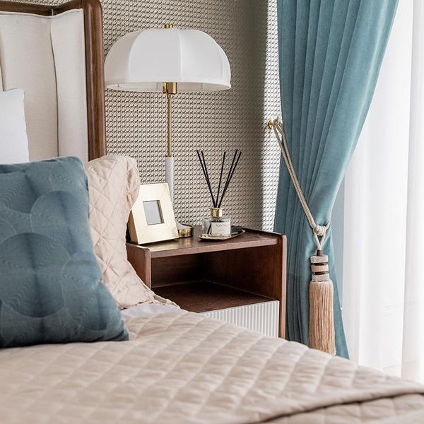 

curtain & drapes 2021 french chenille imitation cashmere cloth nordic simple light luxury pure color curtains for living dining room bedroom