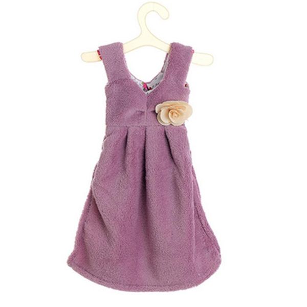 

towel creative cute dress shaped hand absorbent thicken hanging soft coral fleece for home toilet kitchen