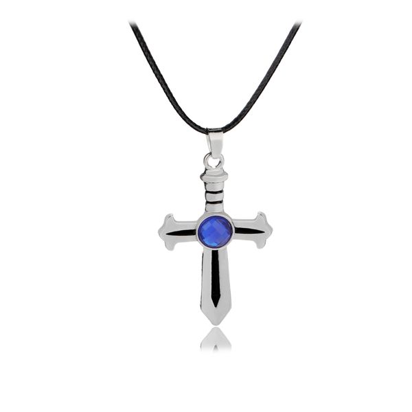 

fairy tail gray cross pendant necklaces silver alloy anime animation necklace