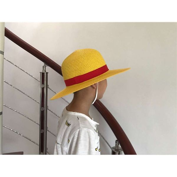 

sun hat for children summer fashion sunshade children's paper straw yellow cartoon travel hat