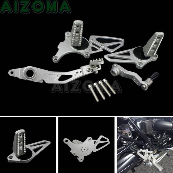 

pedals silver motorcycle rear adjustable foot brake gear shift lever control pedal with footrest kit for r ninet r9t nine t 14-18