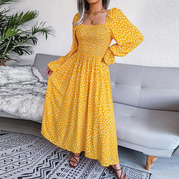 

casual dresses autumn spring ladies fashion long sleeve party women loose dress elegant floral printing, Black;gray