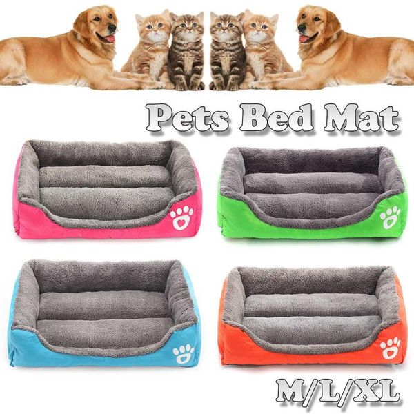 

kennels & pens m/l/xl dog beds waterproof bottom bed for dogs soft fleece warm cat house petshop puppy pet cushion mat large