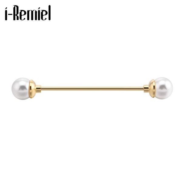 

pins, brooches fashion metal pearl brooch gold color collar pins cardigan shirt lapel wedding jewelry for women and men accessories, Gray