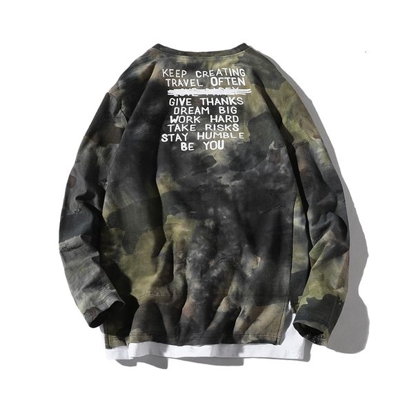 

men's t-shirts autumn men long sleeve t shirts fashion printed camouflage cargo tee streetwear tees abz412 krvx, White;black