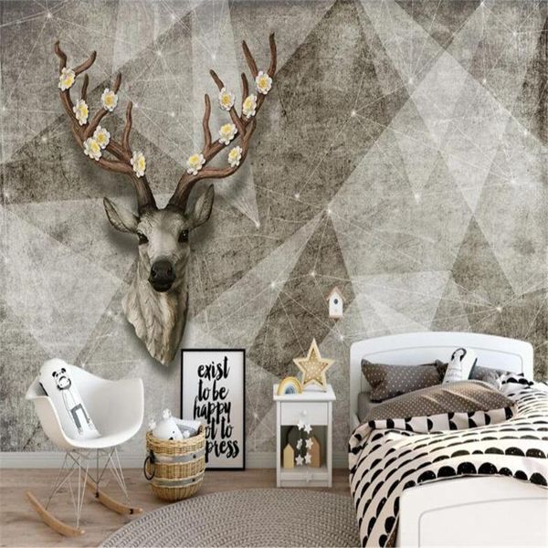 

wallpapers milofi custom personality wallpaper mural modern abstract retro geometric mosaic tv background wall po decoration painting