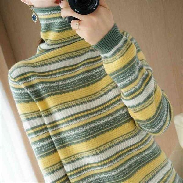 

fashion striped turtleneck knitted womens sweaters women autumn winter pullover casual bottoming long sleeve kw308, White;black