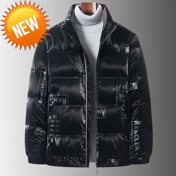 

-30 degree men women winter warm down jacket thicken casual white duck puffer coats male female stand collar windproof jackets, Black