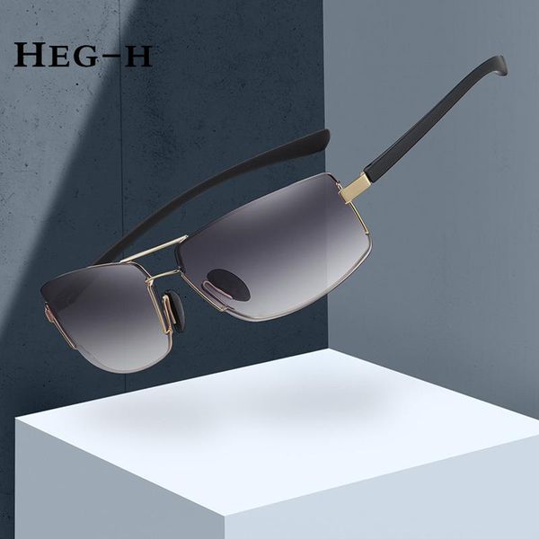 

sunglasses heg-h designer fashion rimless polarized men square frame male sun glasses fishing driving uv400, White;black