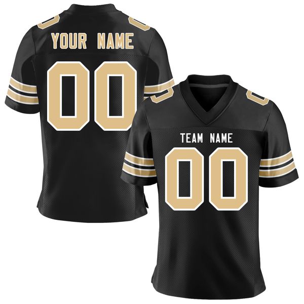 

rugby jersey custom full sublimation design printing your own team name/number breathable adult/youth football jersey game training suit, Black