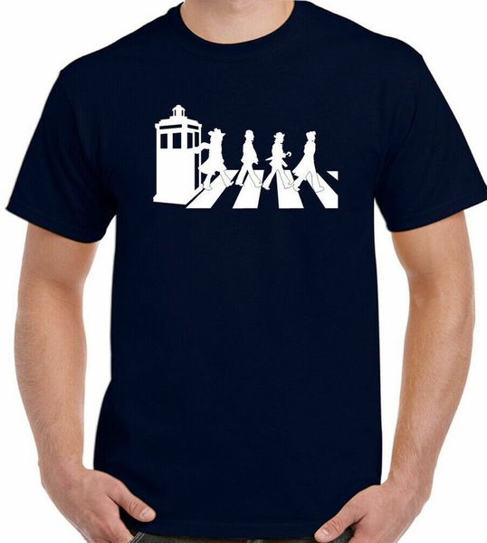 

dr who-abbey road-mens t-shirt funny parody combination gallifrey in, White;black