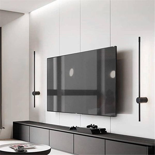

wall lamp 220v nordic modern led long hanging lights simple living room sofa background light bedroom bedside floor