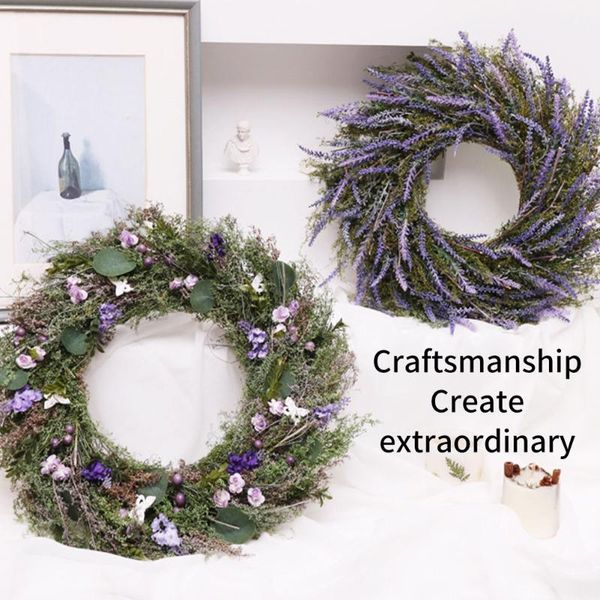 

artificial wreaths fake lavender hanging wreath garland for front door party wedding simulation flower easter decoration decorative flowers
