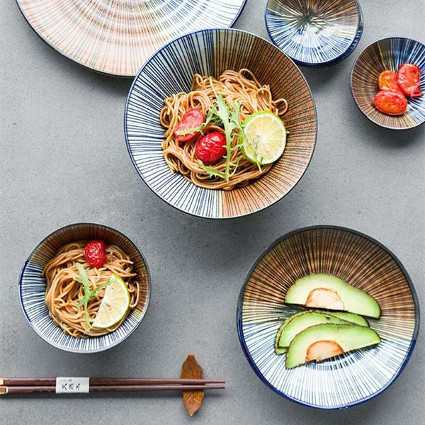 

bowls japanese-style ceramic noodle bowl household rice soup plate dish flavored creative tableware