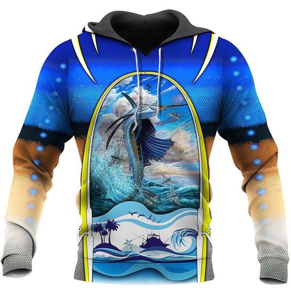 

men's hoodies & sweatshirts fashionable clothes with beautiful waves and fish 3d printing men's/women's sweatshirts/hoodies c, Black