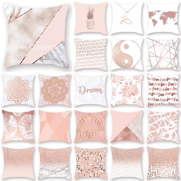 

cushion/decorative pillow geometry cushion cover pink white artistic pillowcase abstract flower decorative case home textile decor